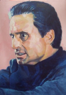 movie actor 4  2013制作　420mm×300mm イラストレ-ションボードにアクリル絵具